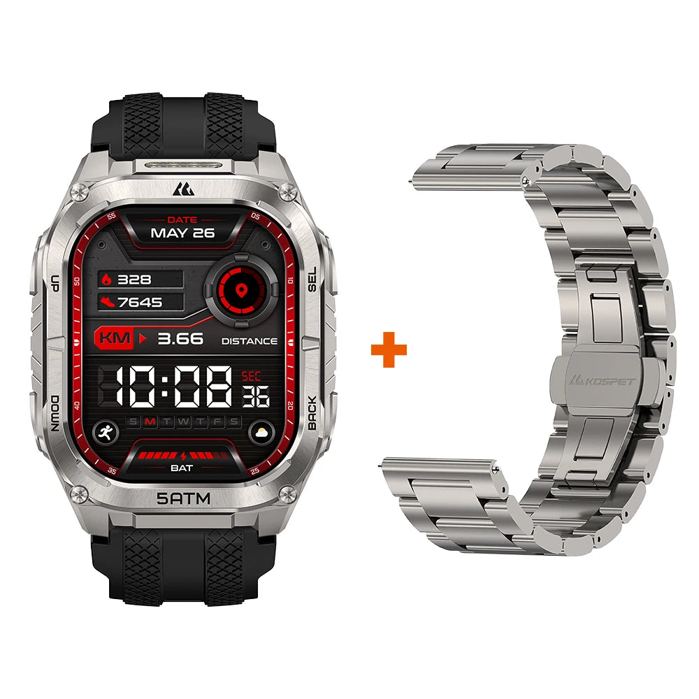 KOSPET TANK M4C GPS Smartwatch For Men Waterproof Integrated Flashlight