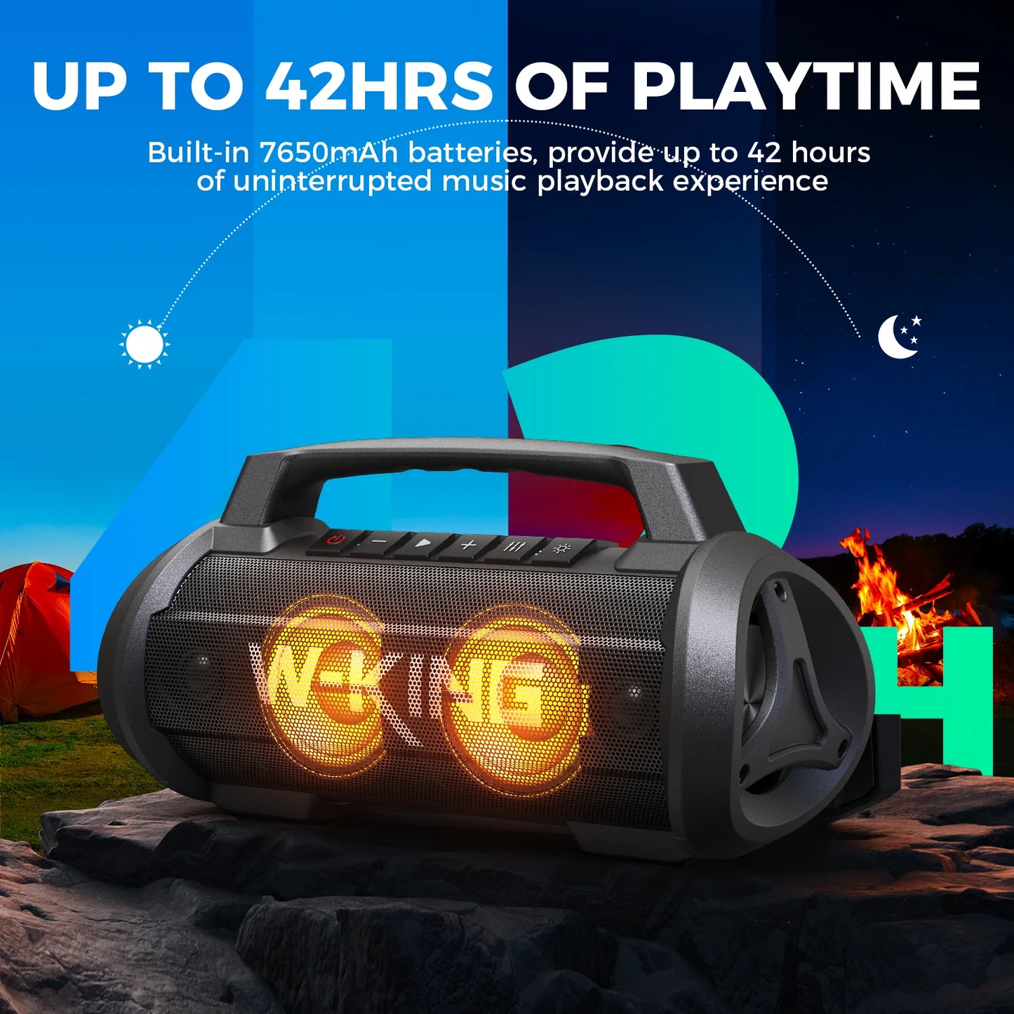 W-King 70W Portable Bluetooth Speaker With IPX6 Waterproof Design