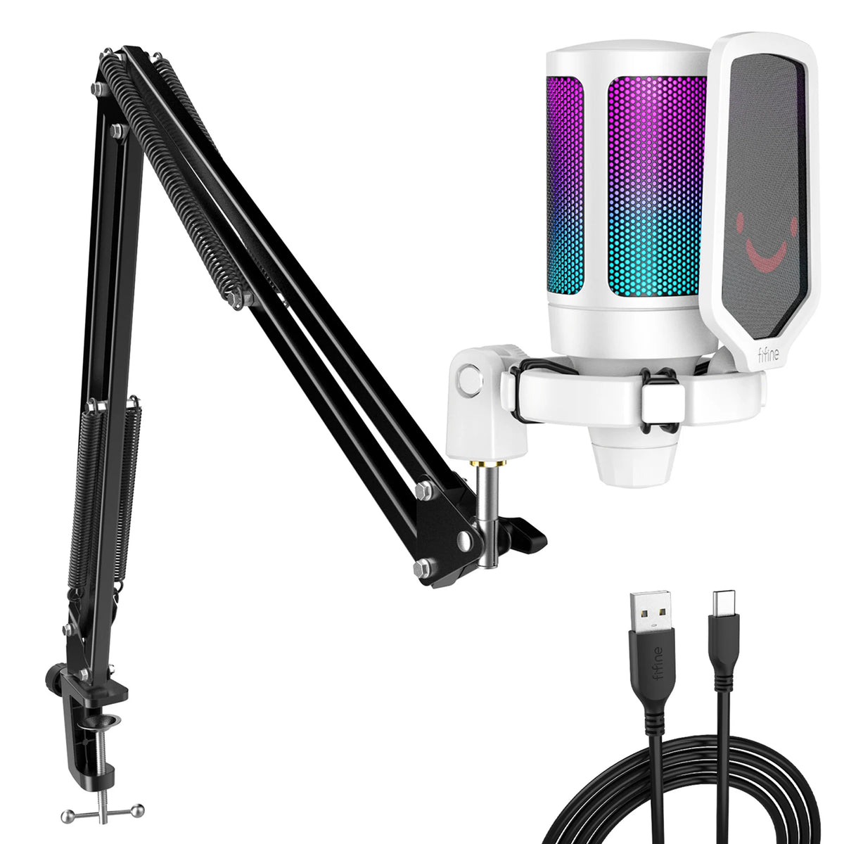 FIFINE USB Gaming Microphone Kit With Cardioid Condenser Mic