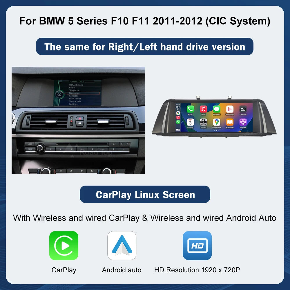 Road Top Multimedia Display For BMW F10 F11 CIC NBT