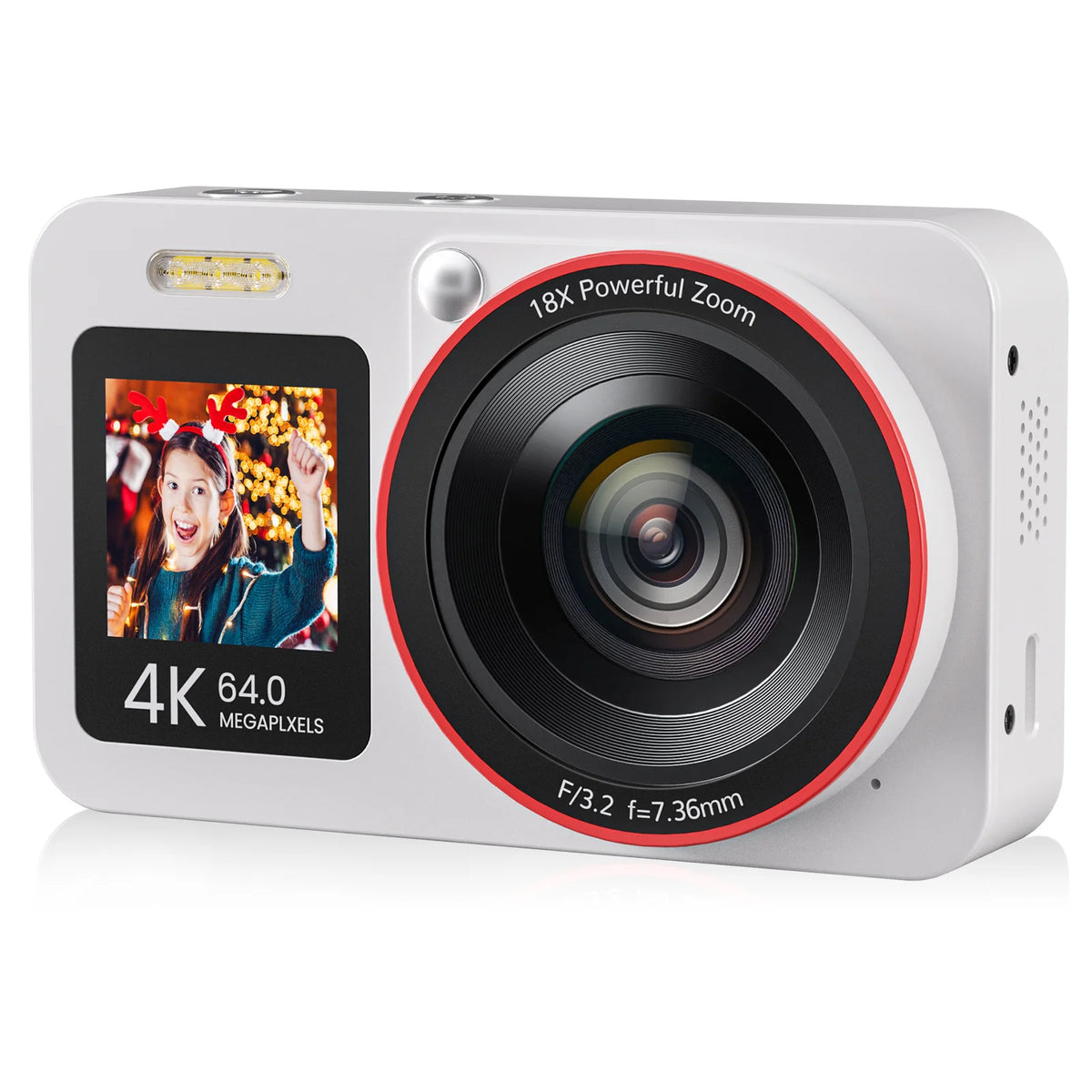 Portable 4K Digital Camera With 64MP Sensor And 18X Zoom