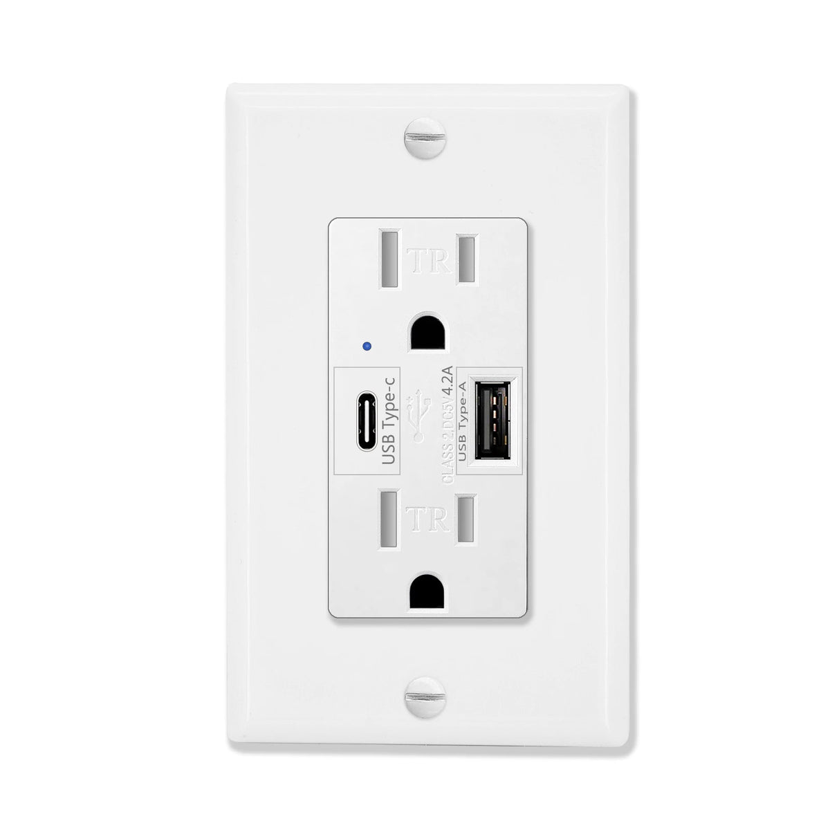 NineLeaf Dual Type C USB Wall Outlet With LED Indicator