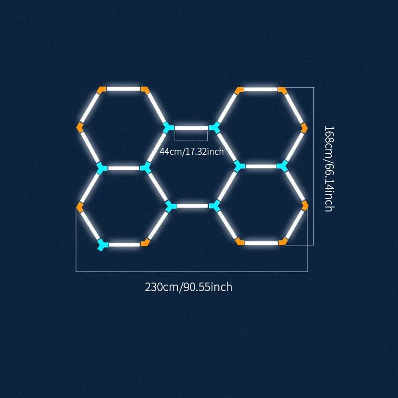 Pibaogu Hexagon LED Honeycomb Ceiling Light For Garage Shop
