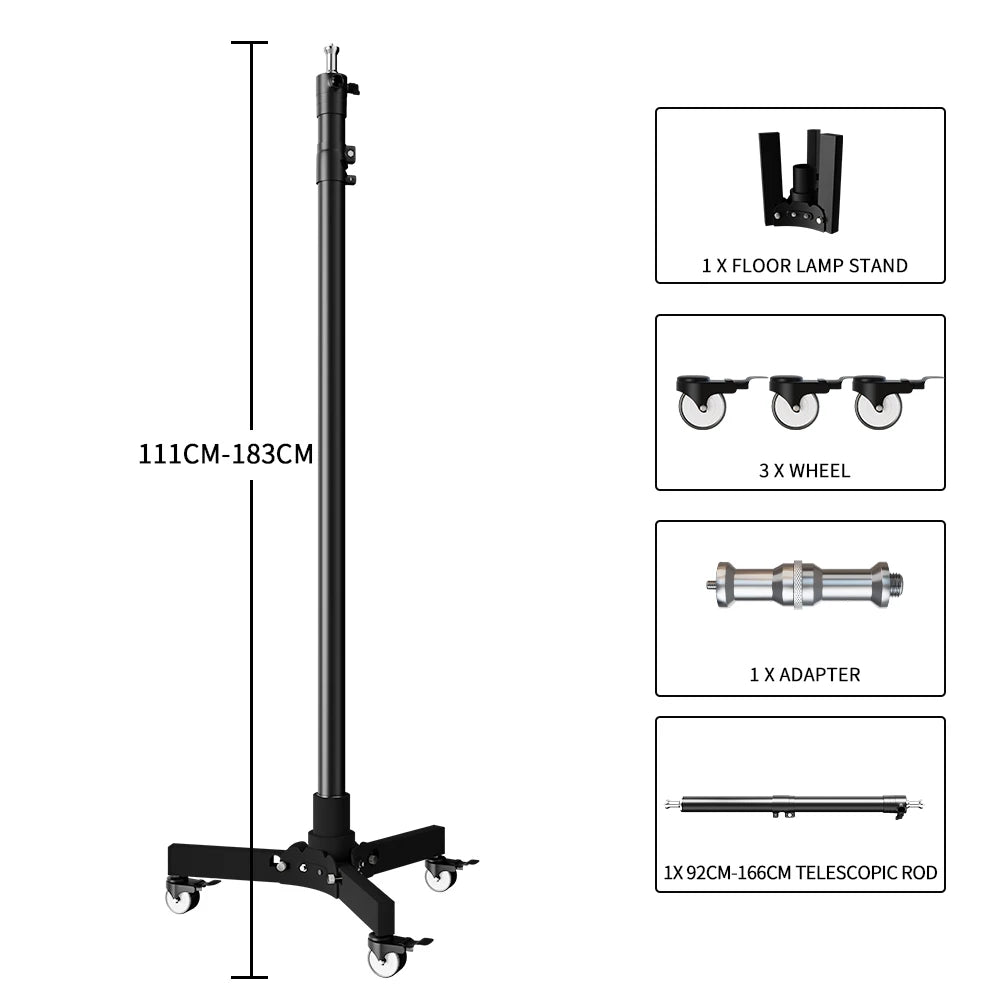 SH Heavy Duty Stainless Steel Photography Lighting Stand Tripod