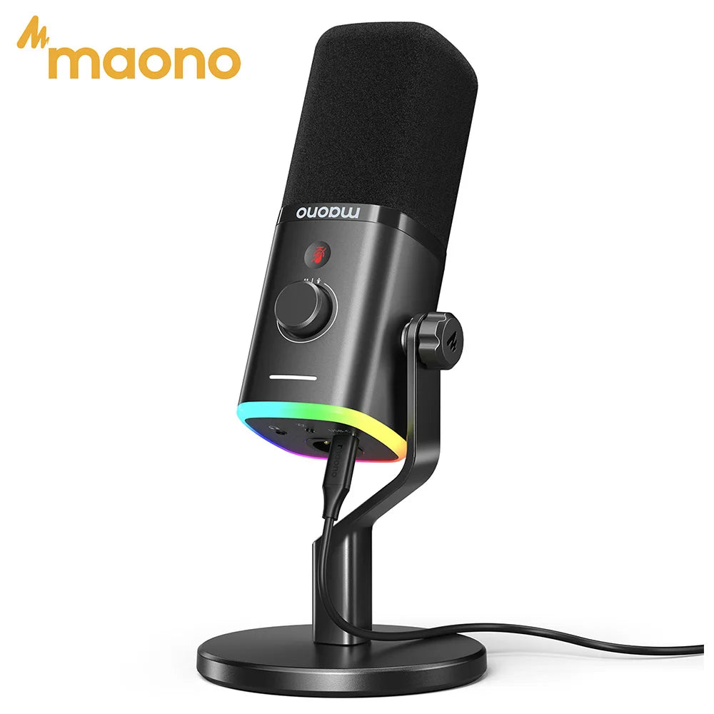 Maono PD100X RGB Dynamic Gaming Microphone With Software Noise Reduction