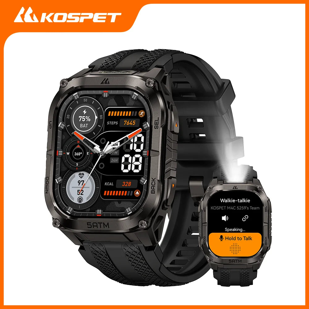 KOSPET TANK M4C GPS Smartwatch For Men Waterproof Integrated Flashlight