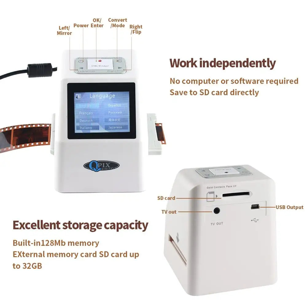 QPIX Digital Film Scanner 35mm 110 135 126 Negative Slide