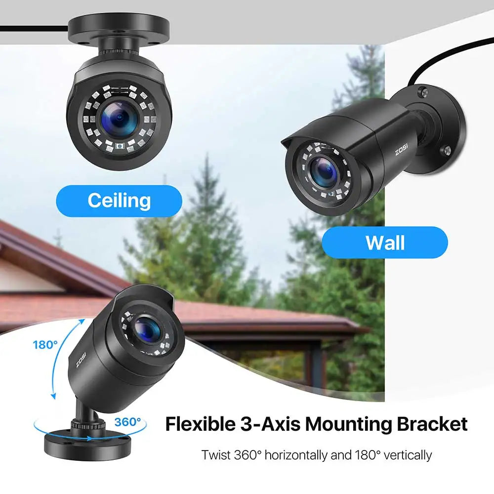 Zosi 1080P Outdoor Indoor Bullet Cctv Security Camera