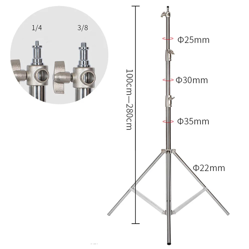 SH Heavy Duty Stainless Steel Photography Lighting Stand Tripod