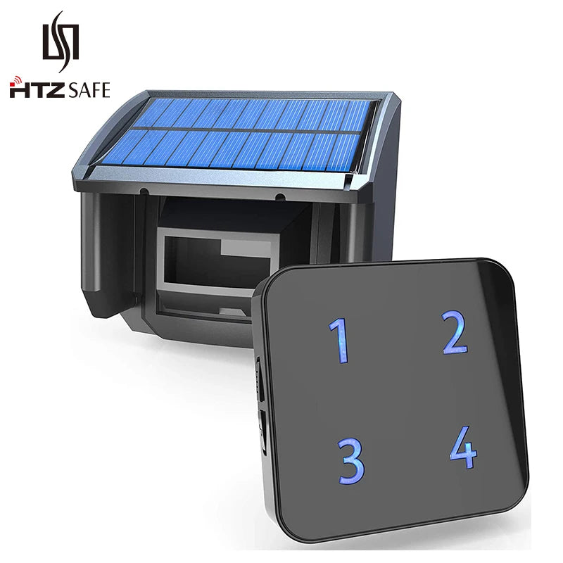 HTZSAFE Solar Wireless Driveway Motion Sensor Security Alarm