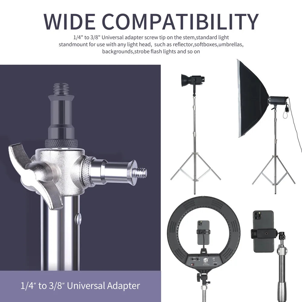 SH Heavy Duty Stainless Steel Photography Lighting Stand Tripod