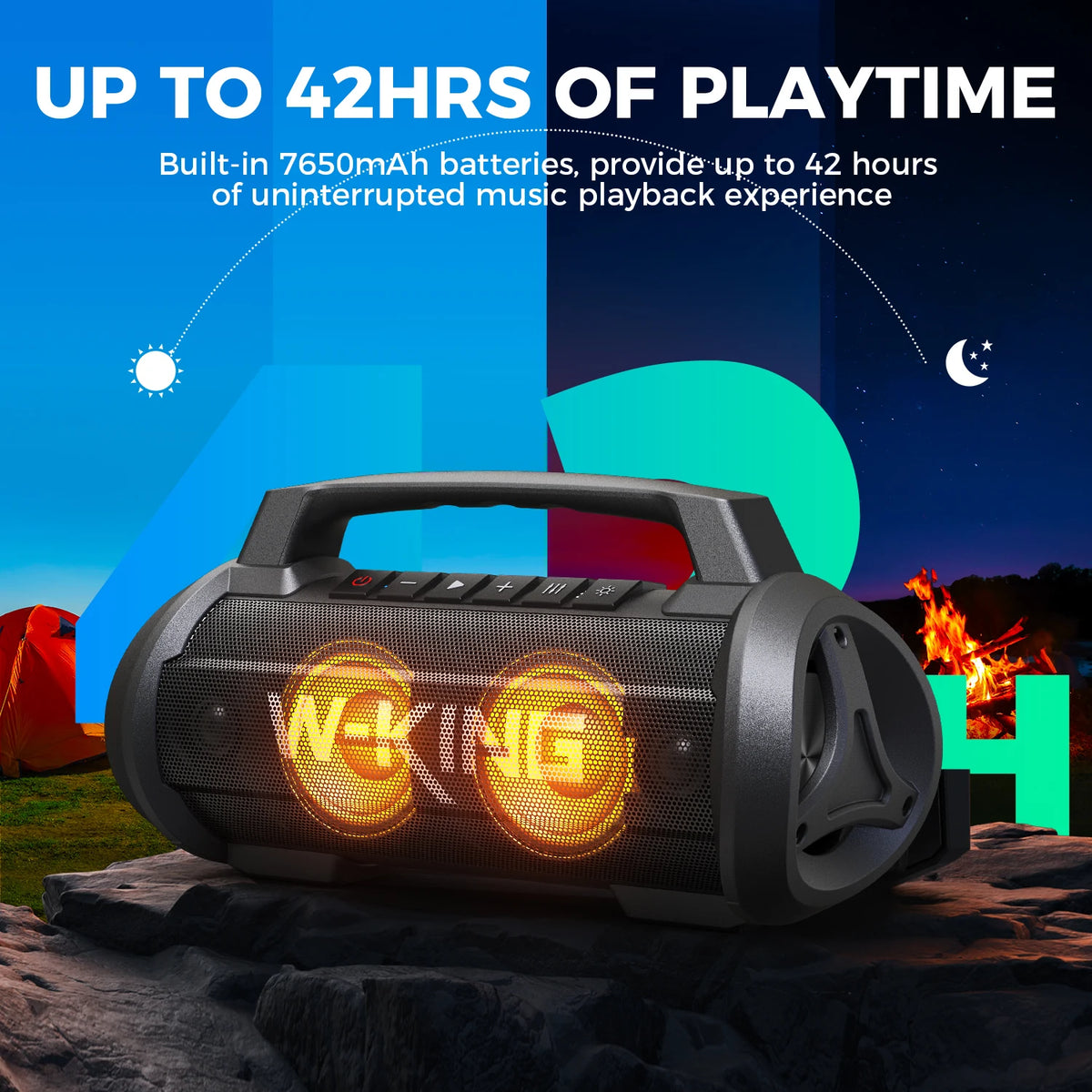 W-King 70W Portable Bluetooth Speaker With IPX6 Waterproof Design