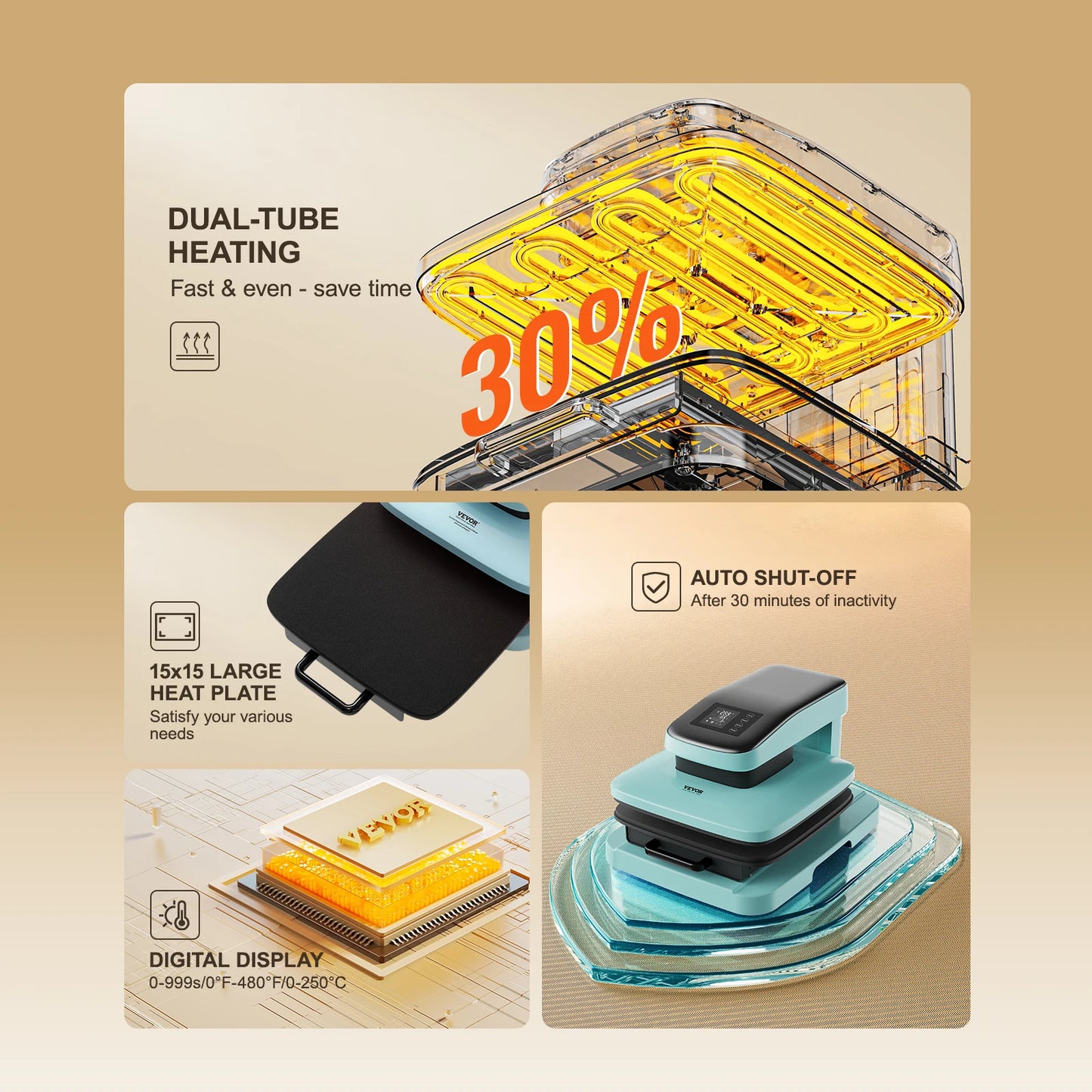 SucceBuy Auto Heat Press Machine Auto Release For Sublimation