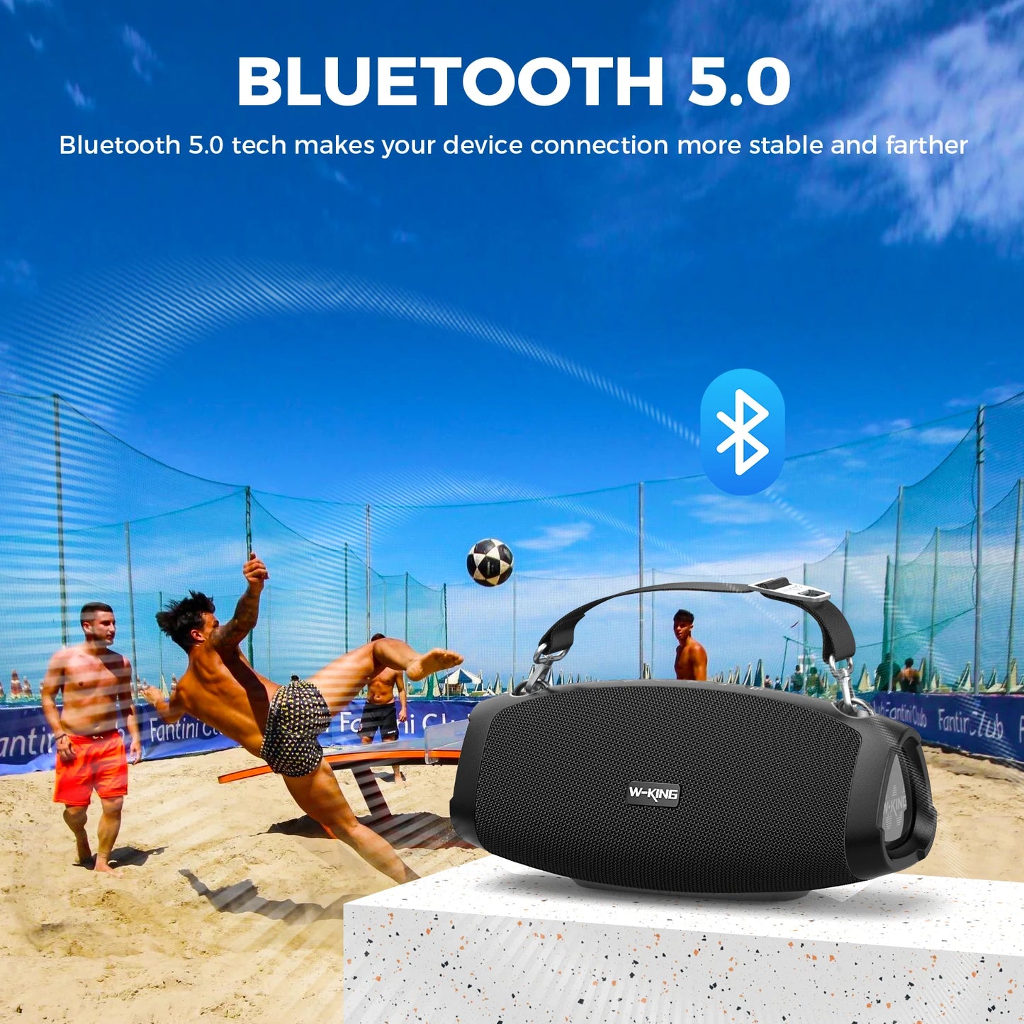 W-King X10 Portable Bluetooth Speaker With Deep Bass And Waterproof