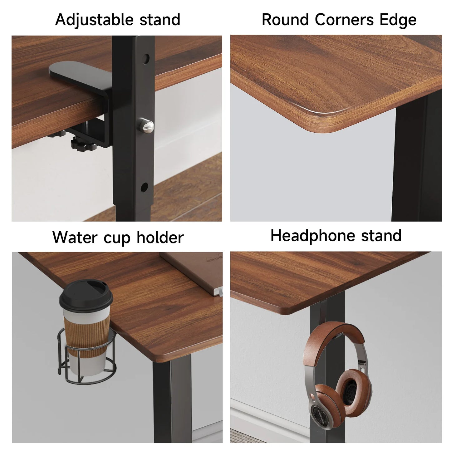 ONBRILL Standing Desk With Two Adjustable Monitor Shelves