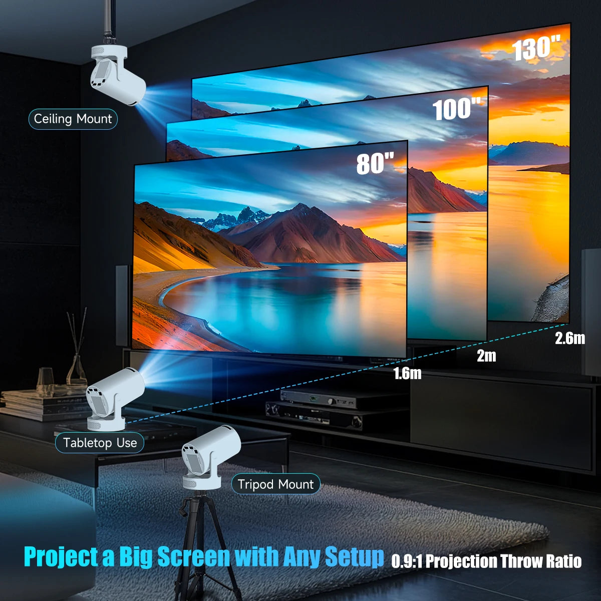 Magcubic HY300 Pro Android 14 Portable Home Theater Projector