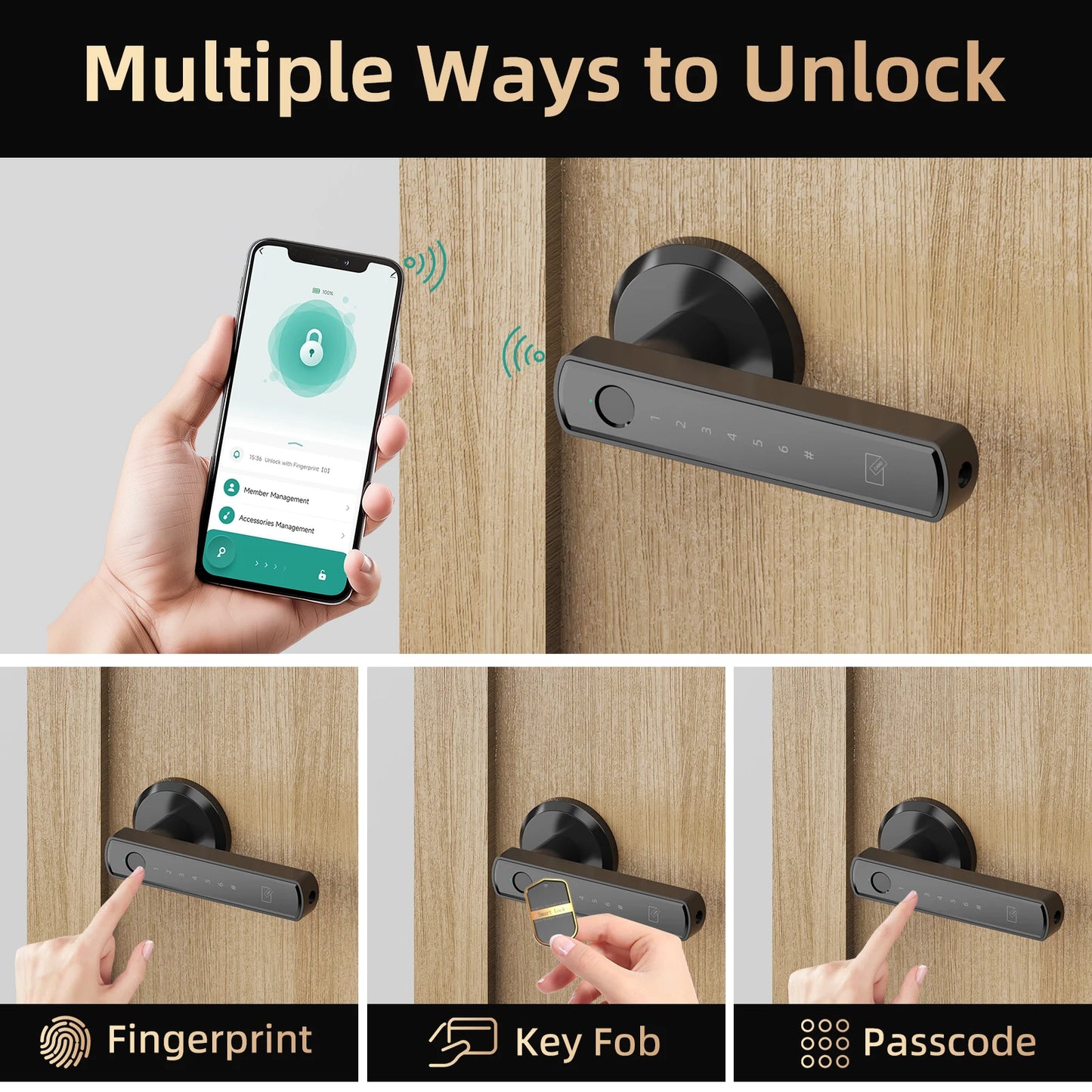 Viladepot Smart Lock Fingerprint App Control Type C Interface