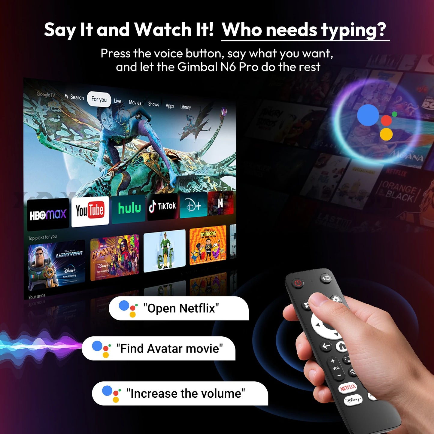 XGODY N6 Pro Projector 4K Netflix Voice Control Android TV