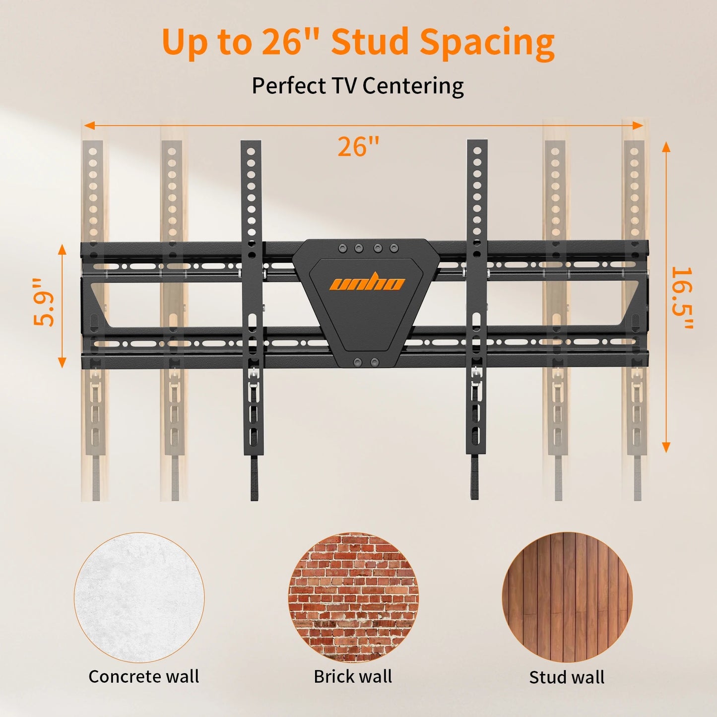 Unho Fixed Television Wall Mount Bracket With Tilt Function