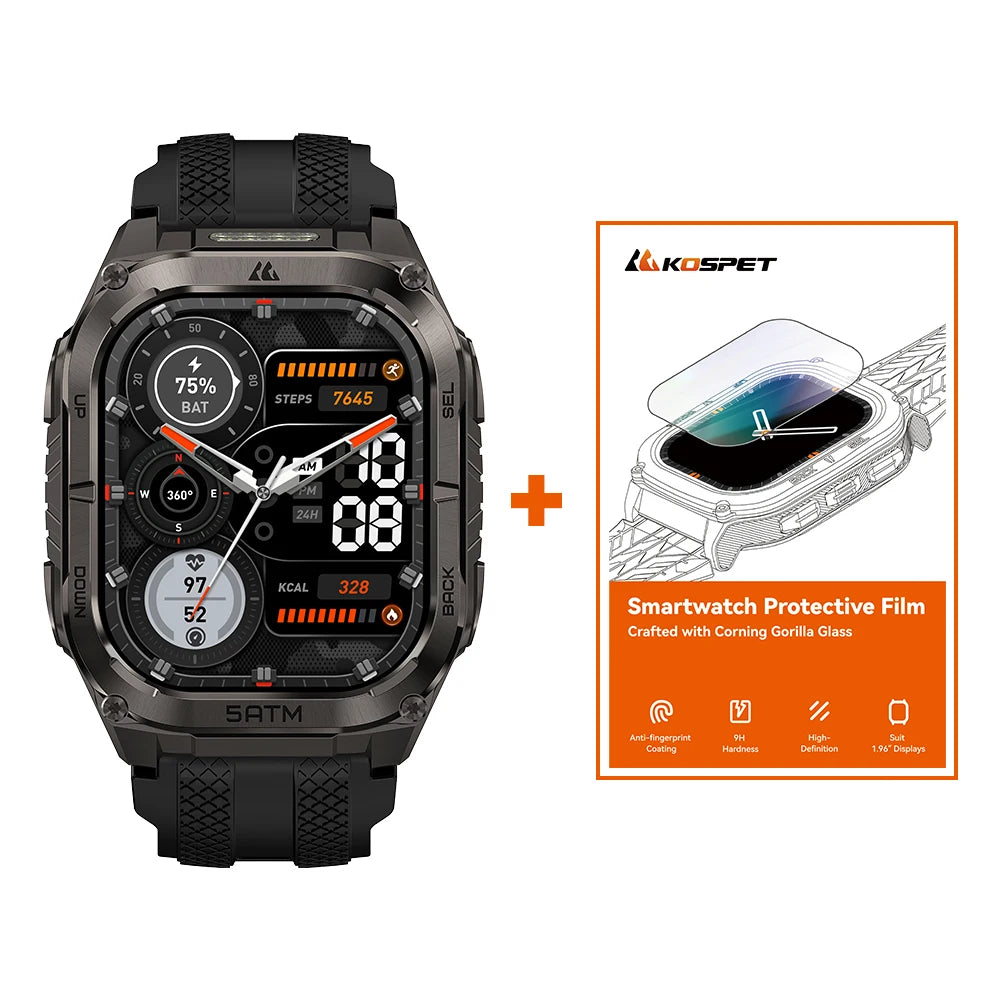 KOSPET TANK M4C GPS Smartwatch For Men Waterproof Integrated Flashlight