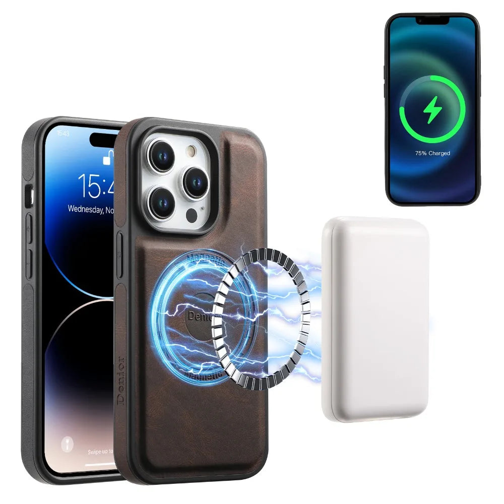 Licoers Magnetic Leather Case With Camera Protection For iPhone
