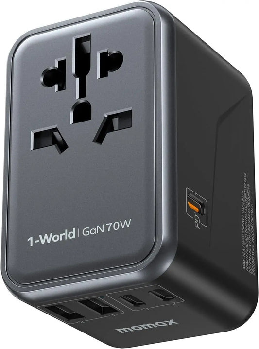 GaN 70W Universal Travel Adapter 6 In 1 Fast Worldwide
