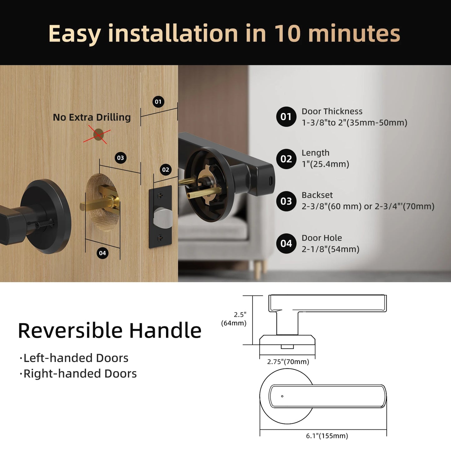 Viladepot Smart Lock Fingerprint App Control Type C Interface
