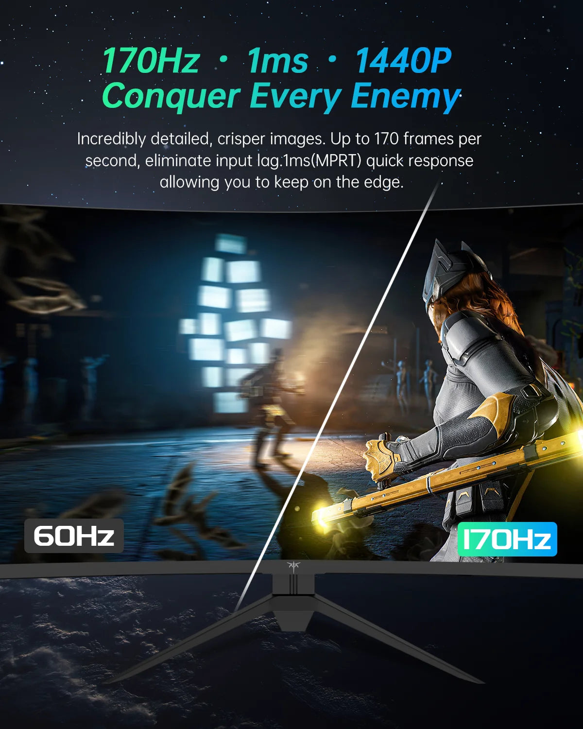 KTC QHD 180Hz Curved Gaming Monitor With 1ms Response