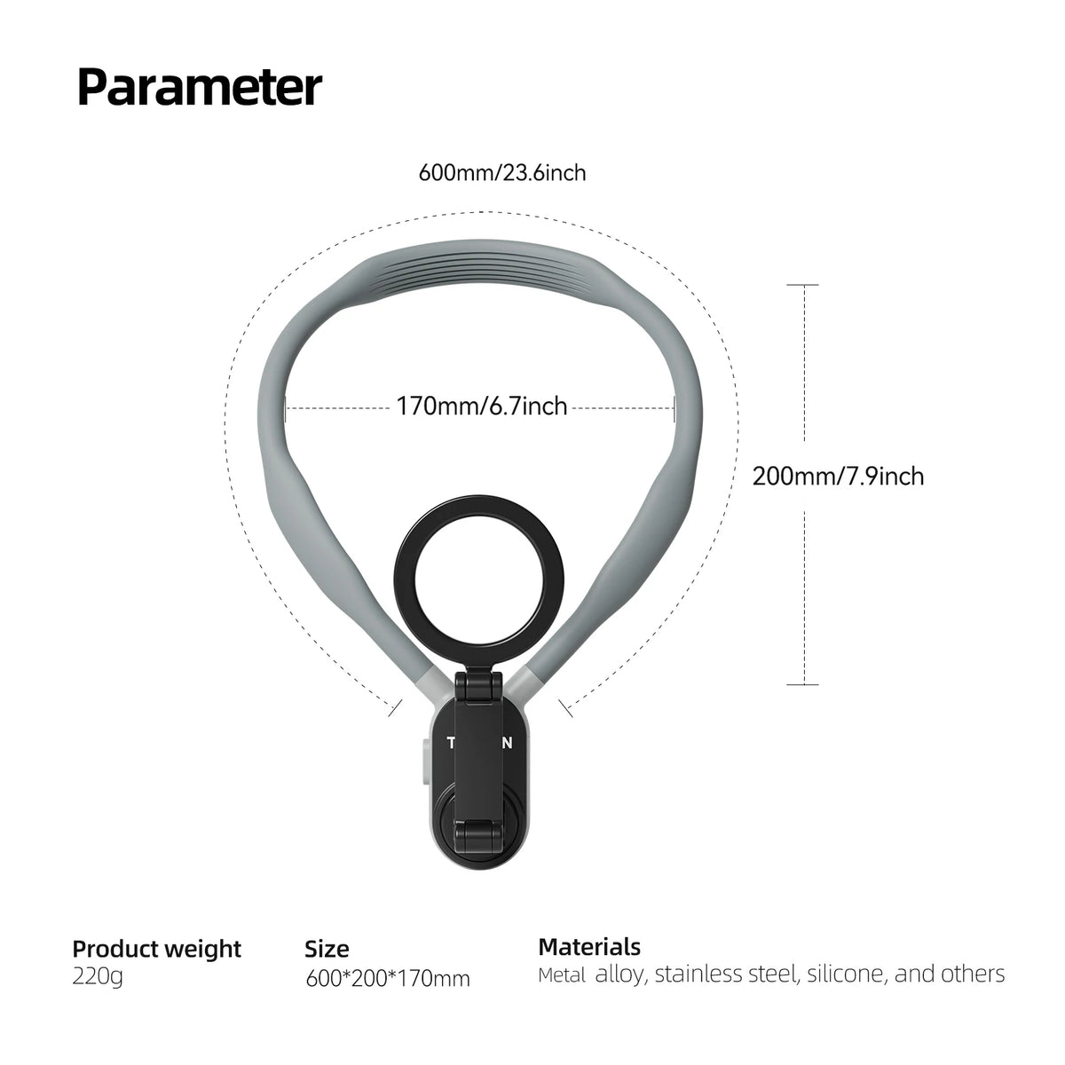 TELESIN Silicone Magnetic Neck Mount Quick Release Phone Stand for Iphone Magasafe SAMSUNG HUAWEI XIAOMI Universal Phone Holder