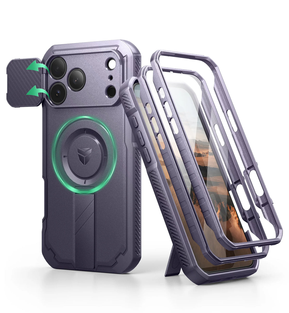 Dexnor Protective Case With Camera Cover And Kickstand For Phones