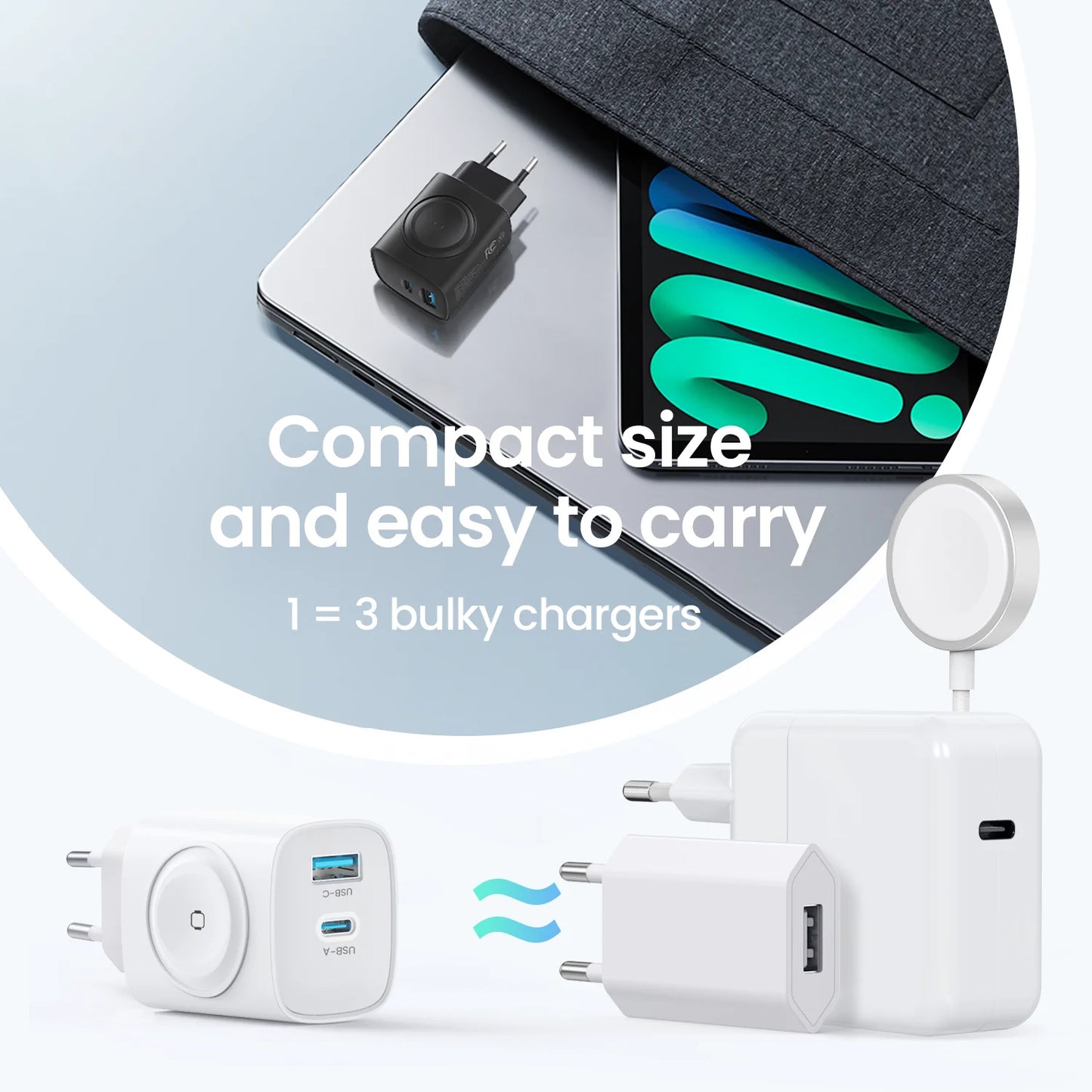Topadre 3 In 1 Apple Watch Charger USB C PowerDelivery