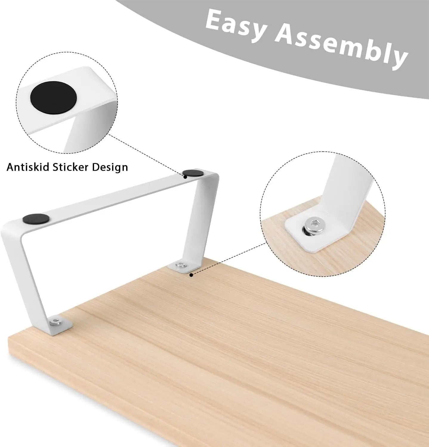 Dual Monitor Stand With Drawer And Wooden Desk Riser