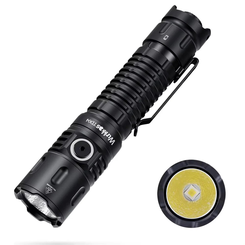 Wurkkos TD04 USB-C 3000 Lumen Rechargeable Dual-Mode Tactical Flashlight