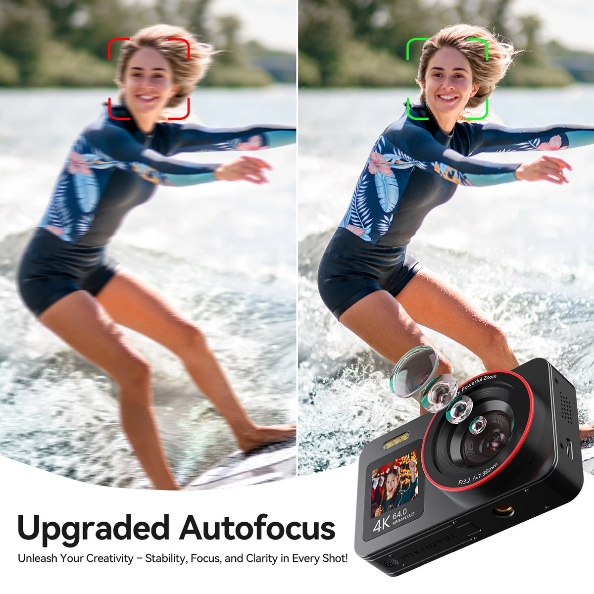 Portable 4K Digital Camera With 64MP Sensor And 18X Zoom