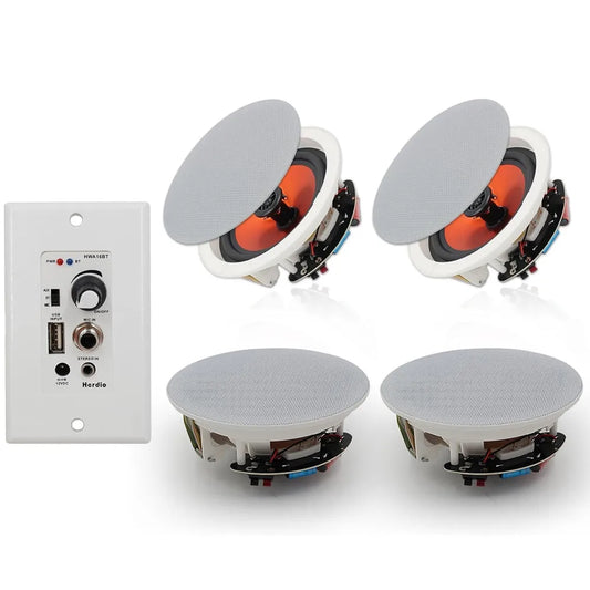 Herdio 600W Bluetooth In-Wall and In-Ceiling Speakers With Amplifier