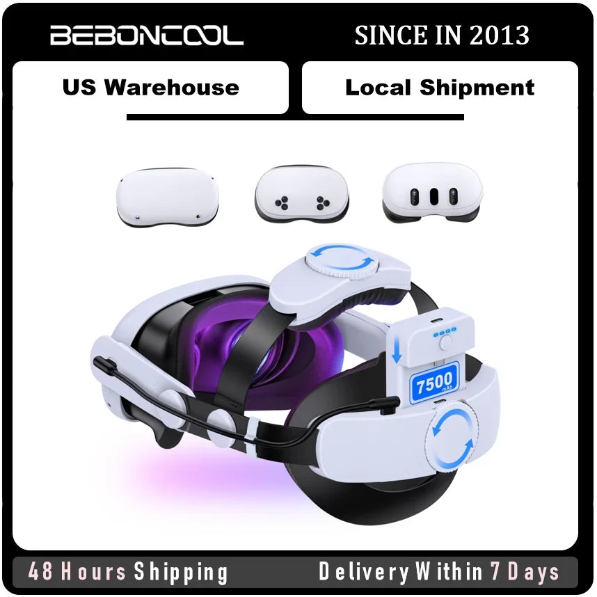 Beboncool VR Head Strap With Rechargeable Battery For Meta Quest