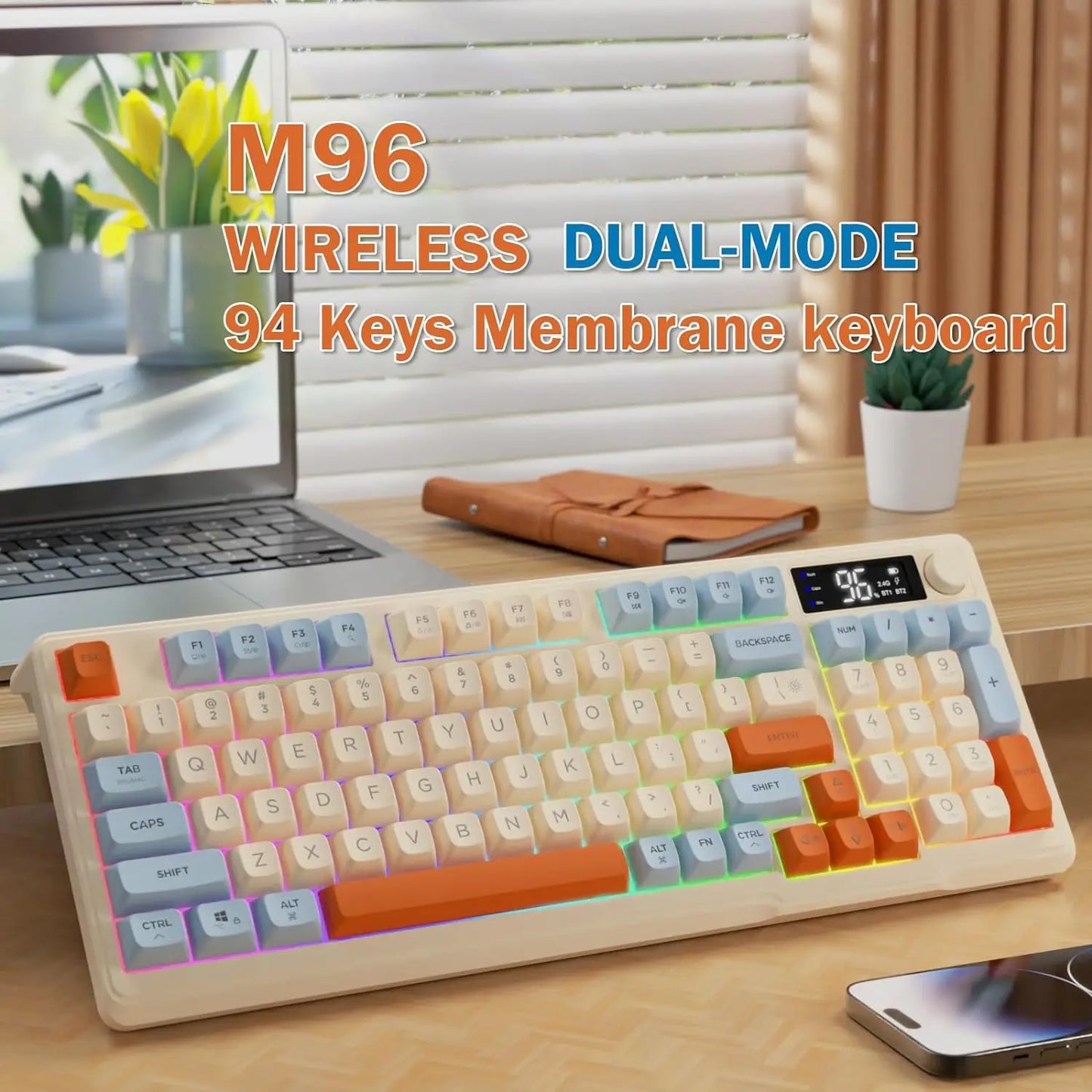 Attack Shark Wireless Gaming Keyboard With Display Screen and Knob