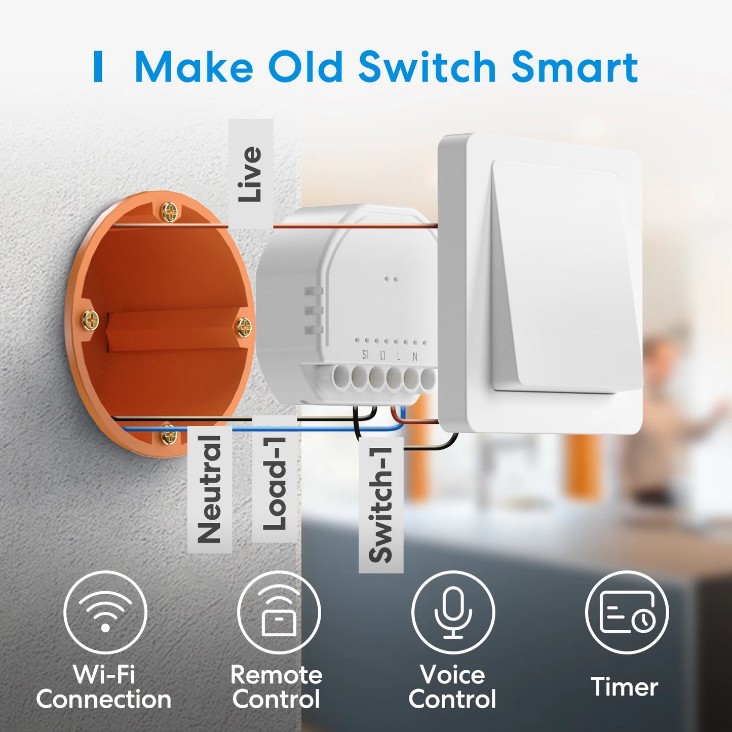 Meross In Wall DIY Switch WiFi HomeKit Alexa