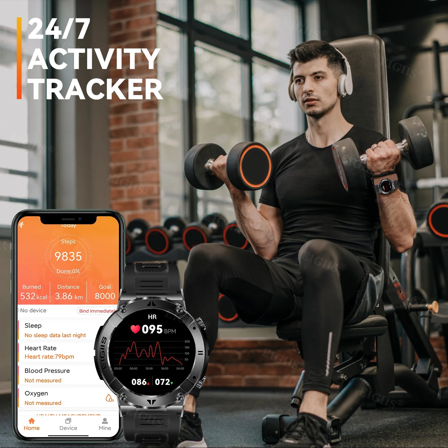LaNikar Smart Watch Men TFT Display Bluetooth Blood Pressure Monitor