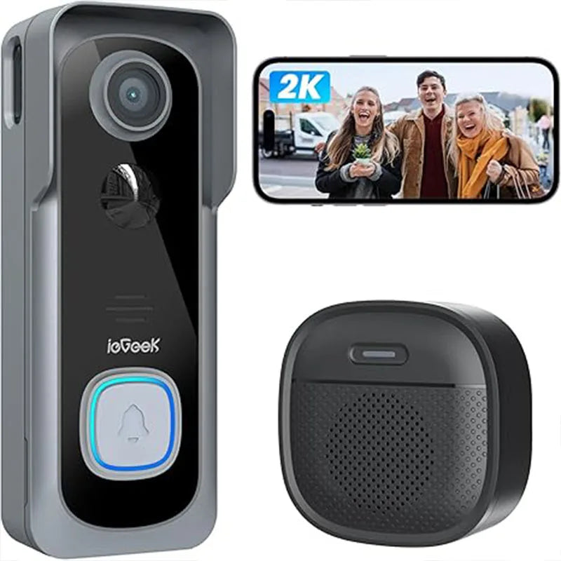 ieGeek 2K Wireless Video Doorbell AI Motion Detection