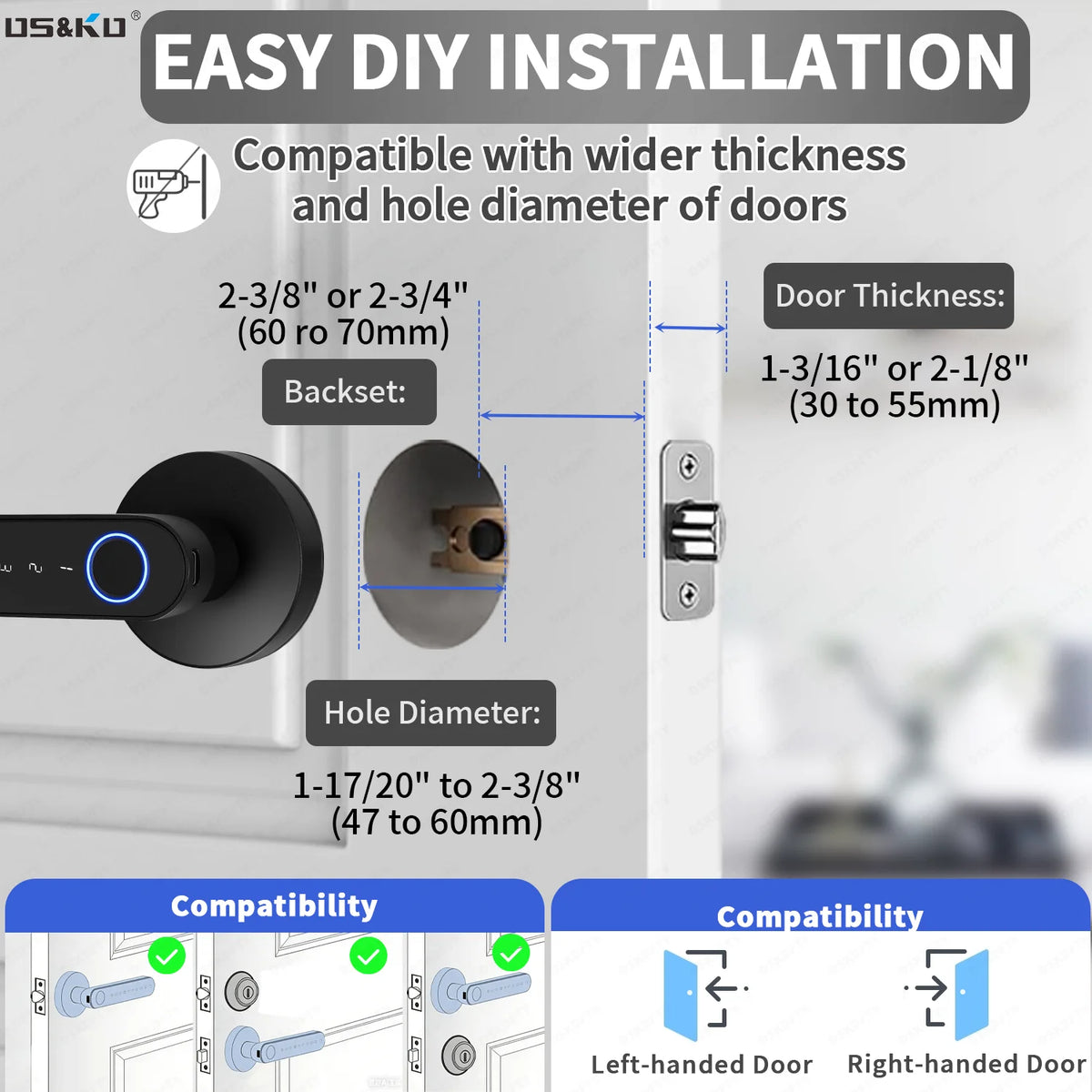 DSKDFTY Bluetooth Smart Fingerprint Door Lock With Keypad