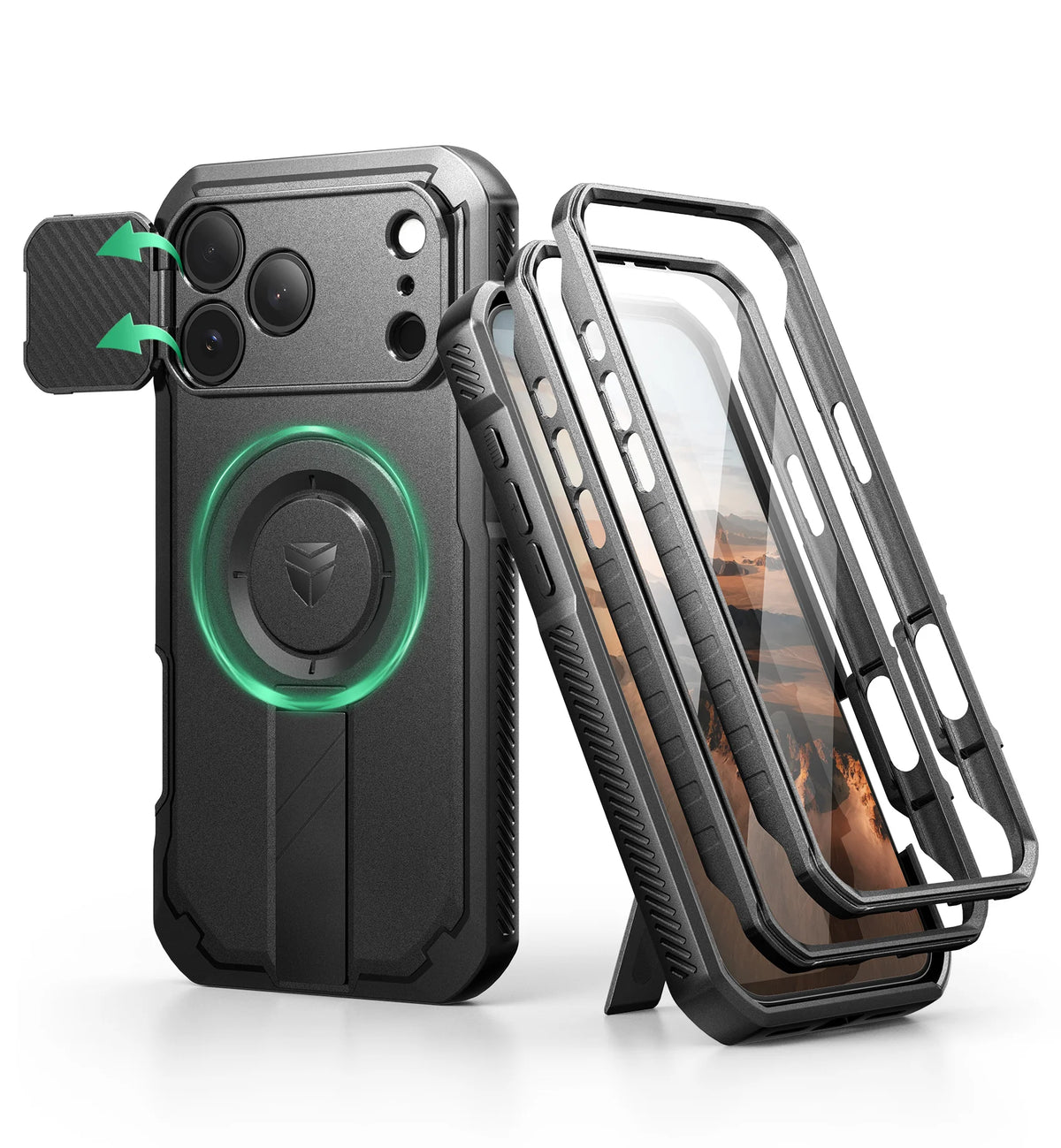 Dexnor Protective Case With Camera Cover And Kickstand For Phones