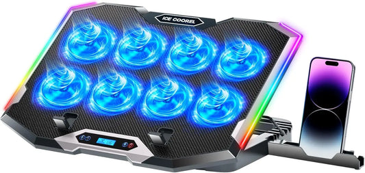 XMSJ Eight Fan Gaming Laptop Cooling Pad RGB Cooler Stand