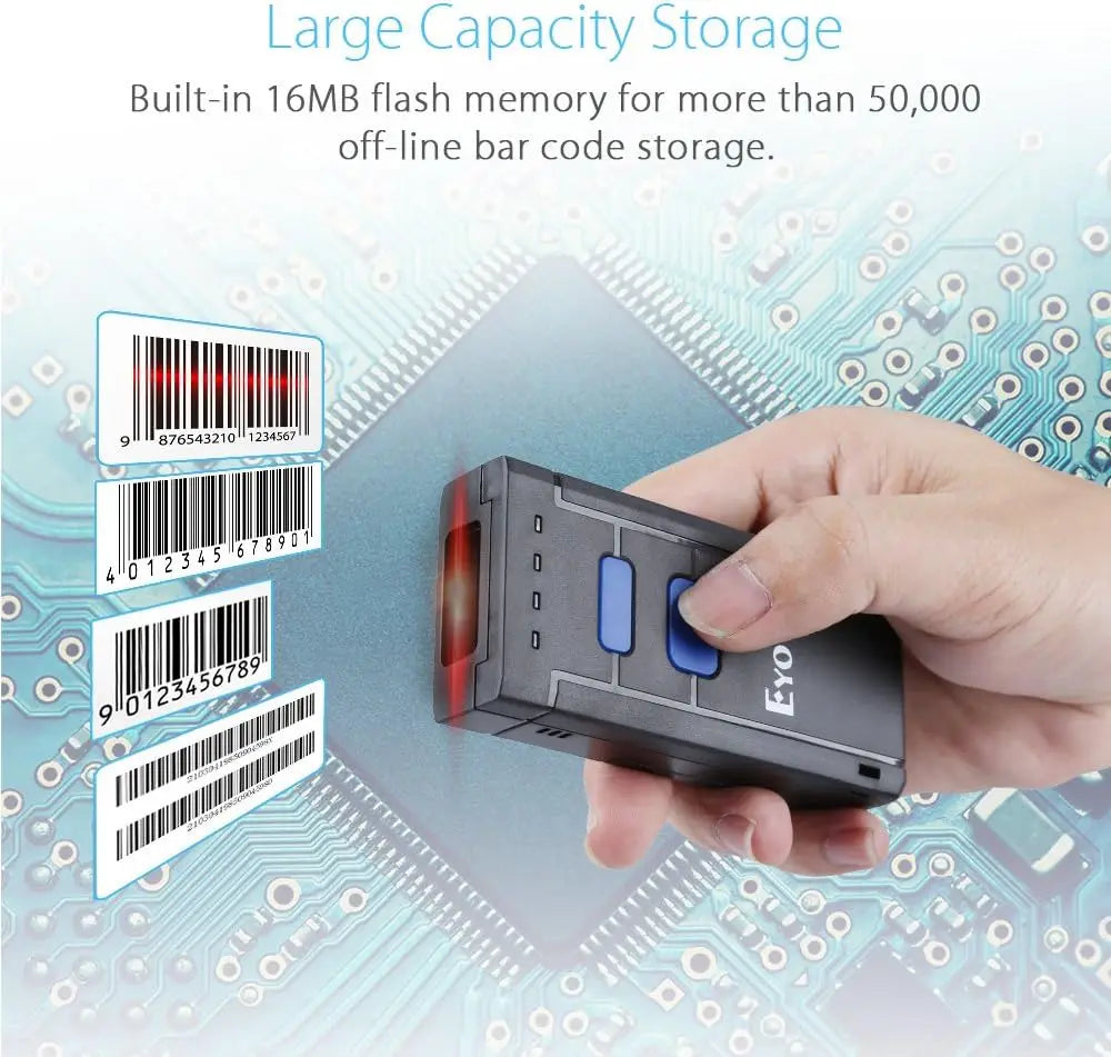 Eyoyo 1D Wireless Scanner 3-in-1 Bluetooth Barcode Reader