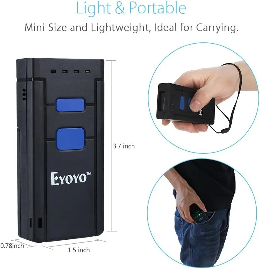Eyoyo 1D Wireless Scanner 3-in-1 Bluetooth Barcode Reader