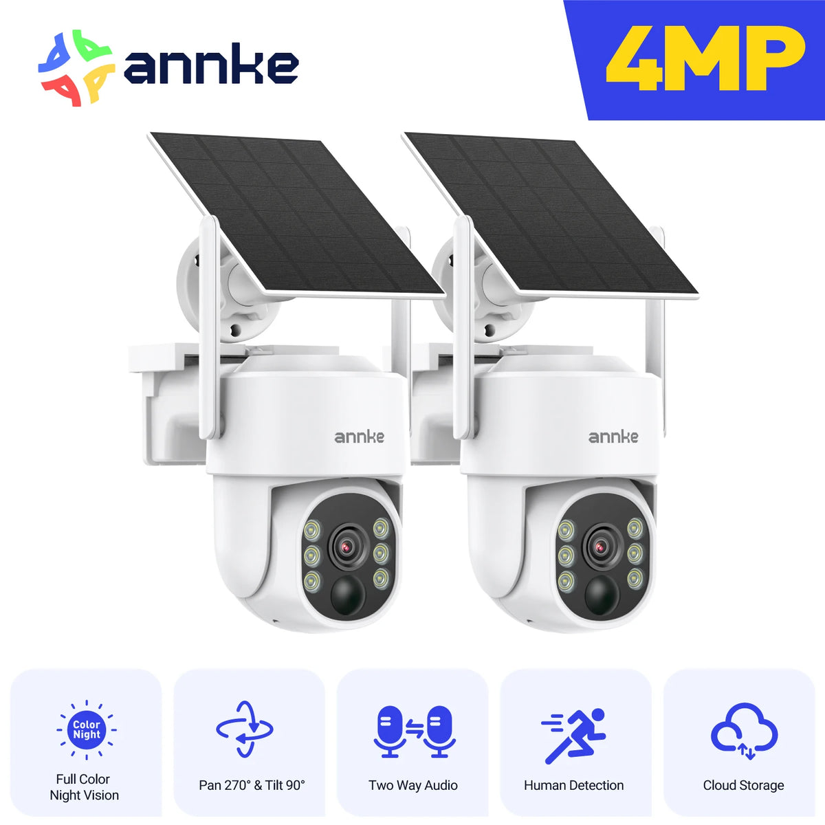 Annke 4MP Solar Wireless Security Camera With PIR Human Detection