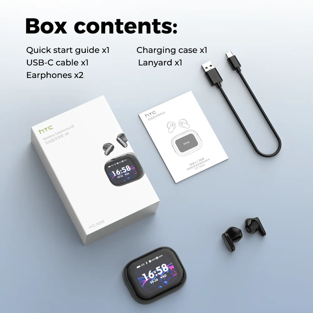 Wireless Bluetooth Earbuds With Active Noise Cancellation Touch Control