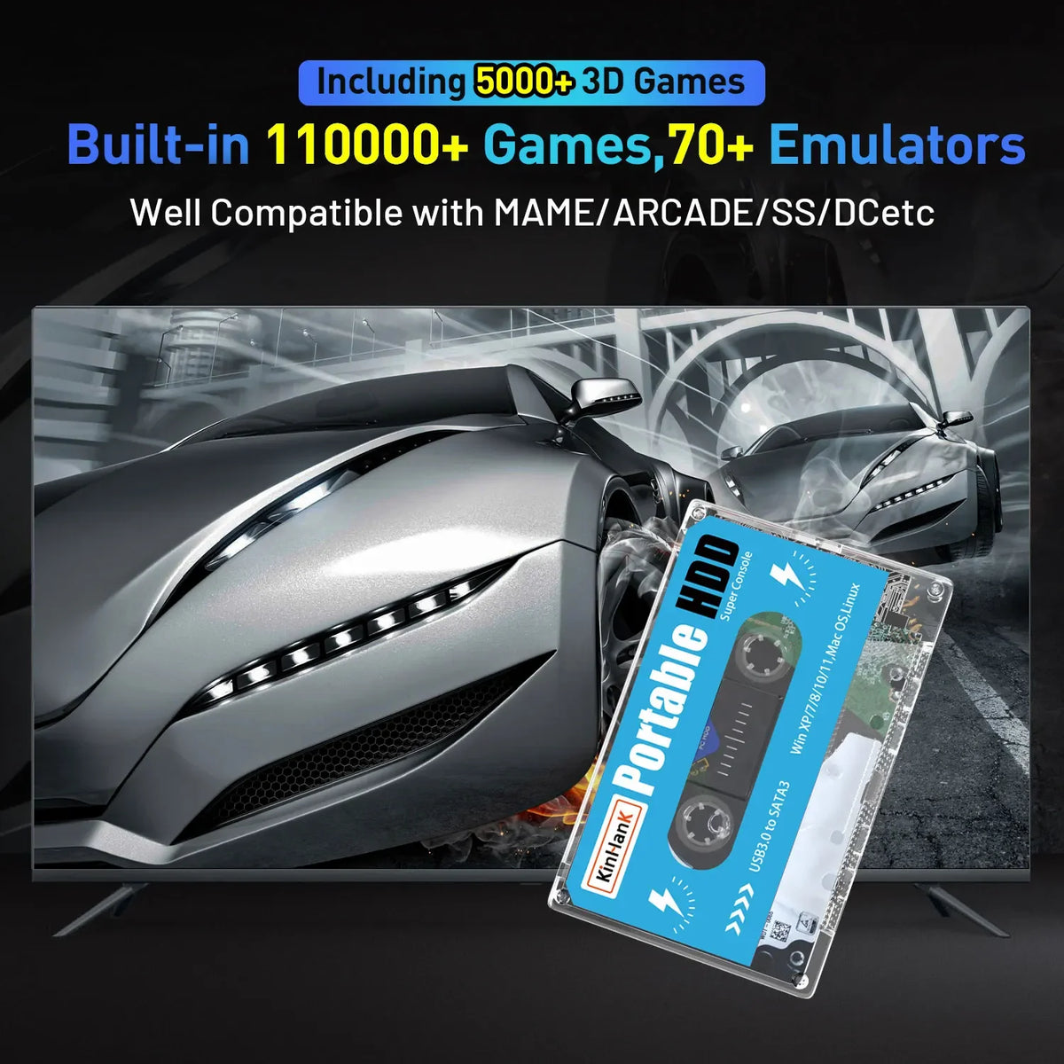 Kinhank Retro Super Console With 100000 Games Running Batocera OS