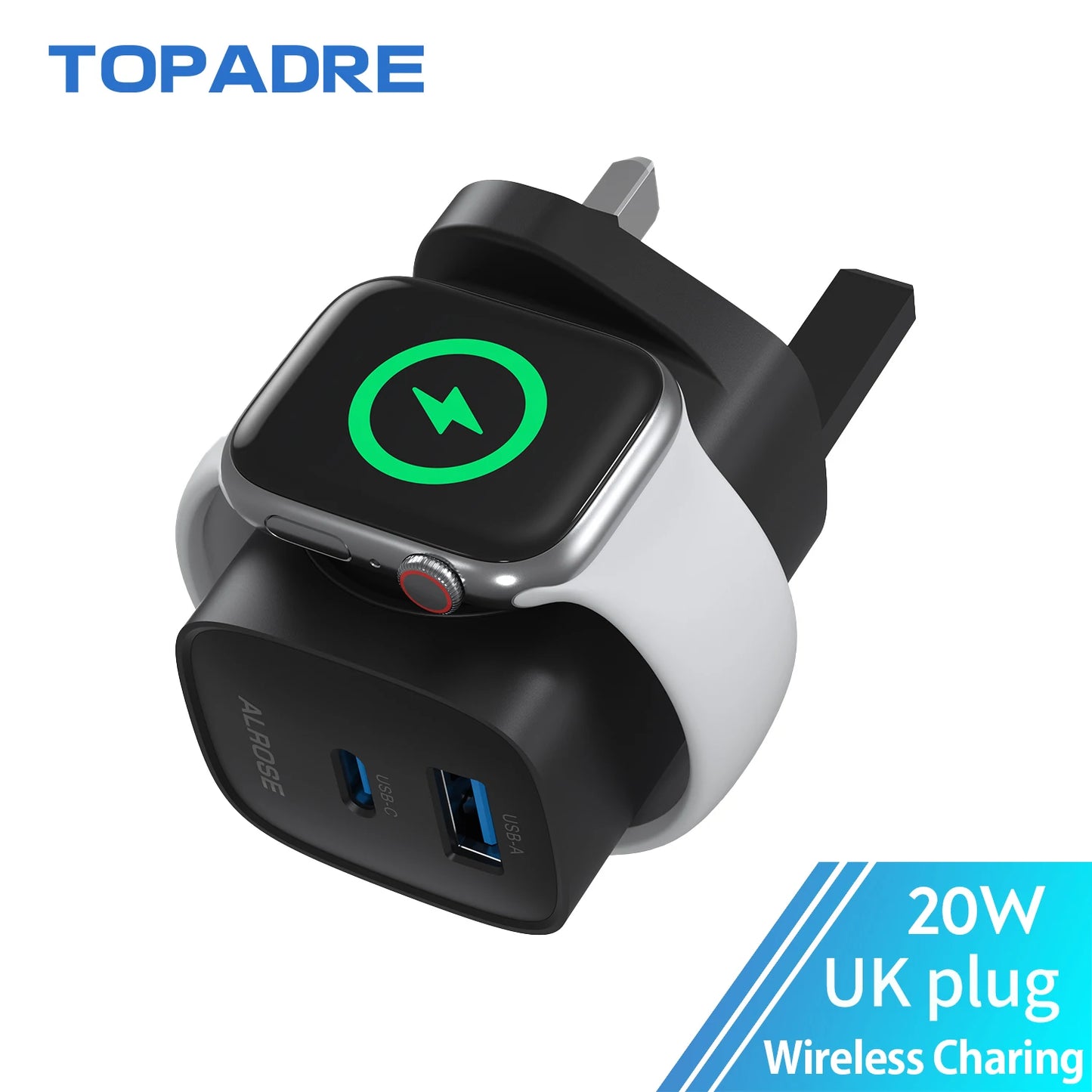 Topadre 3 In 1 Apple Watch Charger USB C PowerDelivery
