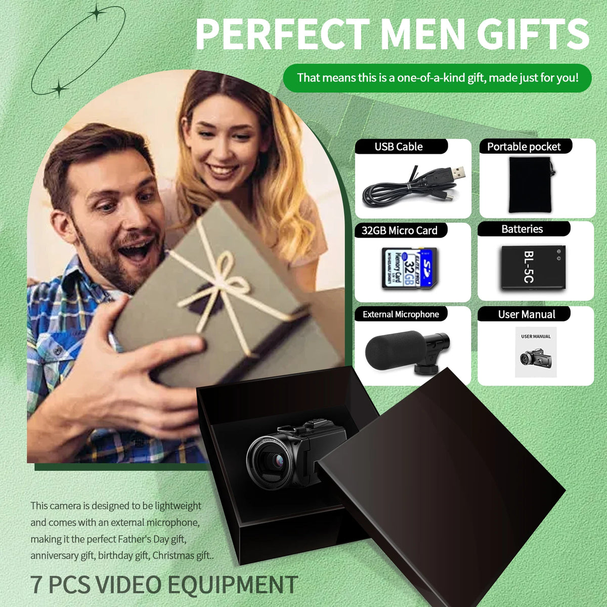 Professional Handheld Vlog Camera 4K 48MP Digital Zoom Flip Screen